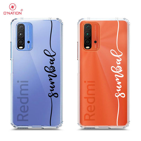 Xiaomi Redmi 9T  Cover - Personalised Name Series - 8 Designs - Clear Phone Case - Soft Silicon Borders