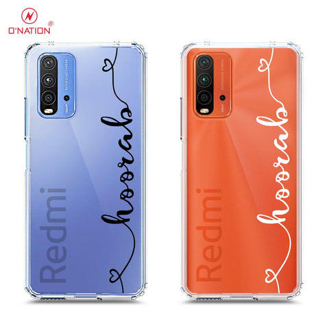 Xiaomi Redmi 9T  Cover - Personalised Name Series - 8 Designs - Clear Phone Case - Soft Silicon Borders