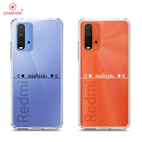 Xiaomi Redmi 9T  Cover - Personalised Name Series - 8 Designs - Clear Phone Case - Soft Silicon Borders