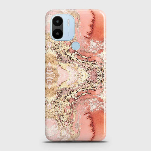 Xiaomi Redmi A1 Plus Cover - Trendy Chic Rose Gold Marble Printed Hard Case with Life Time Colors Guarantee