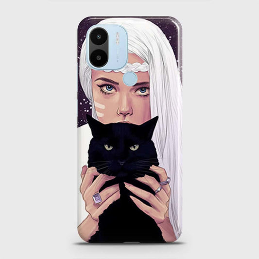 Xiaomi Redmi A1 Plus Cover - Trendy Wild Black Cat Printed Hard Case with Life Time Colors Guarantee