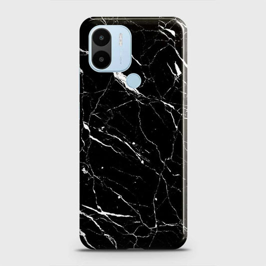 Xiaomi Redmi A1 Plus Cover - Trendy Black Marble Printed Hard Case with Life Time Colors Guarantee
