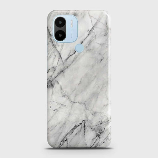 Xiaomi Redmi A1 Plus Cover - Trendy White Marble Printed Hard Case with Life Time Colors Guarantee