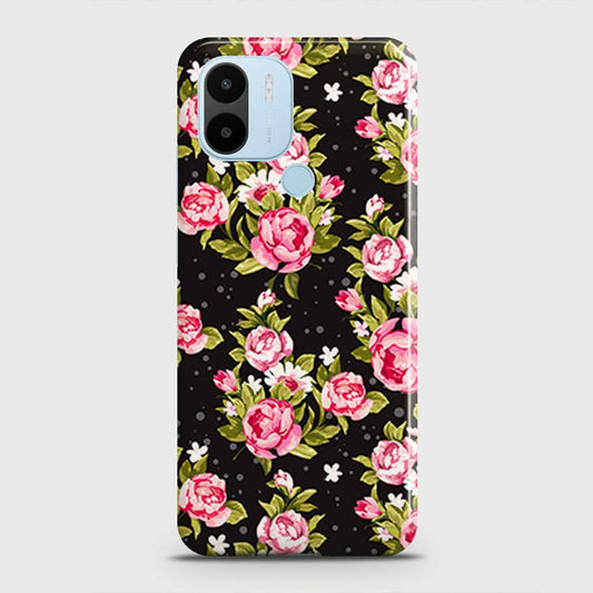 Xiaomi Poco C50 Cover - Trendy Pink Rose Vintage Flowers Printed Hard Case with Life Time Colors Guarantee
