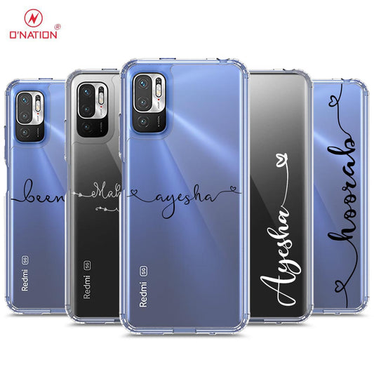 Xiaomi Redmi Note 10 5G Cover - Personalised Name Series - 8 Designs - Clear Phone Case - Soft Silicon Borders