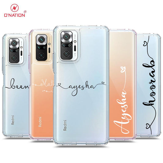 Xiaomi Redmi Note 10 Pro 4G Cover - Personalised Name Series - 8 Designs - Clear Phone Case - Soft Silicon Borders
