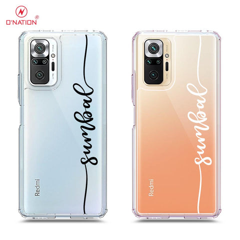 Xiaomi Redmi Note 10 Pro 4G Cover - Personalised Name Series - 8 Designs - Clear Phone Case - Soft Silicon Borders