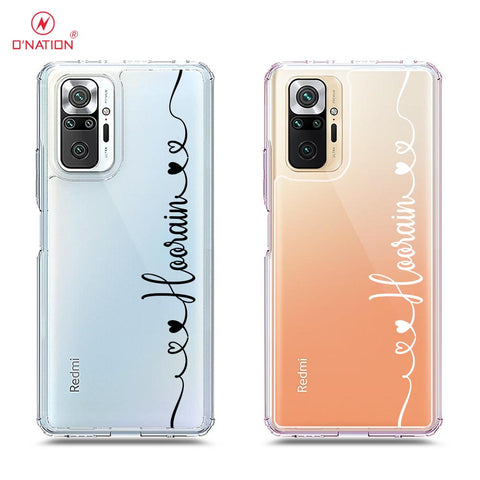 Xiaomi Redmi Note 10 Pro 4G Cover - Personalised Name Series - 8 Designs - Clear Phone Case - Soft Silicon Borders