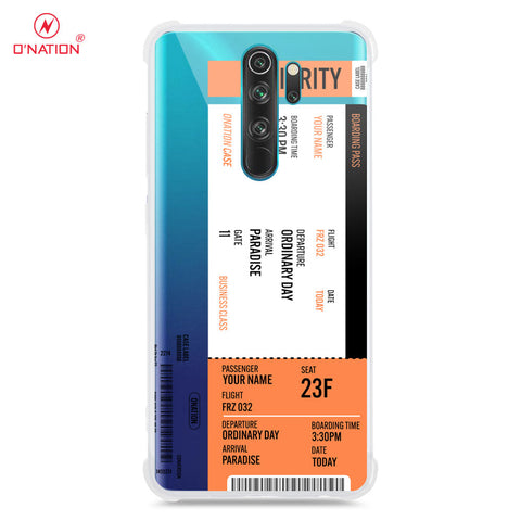 Xiaomi Redmi Note 8 Pro Cover - Personalised Boarding Pass Ticket Series - 5 Designs - Clear Phone Case - Soft Silicon Borders