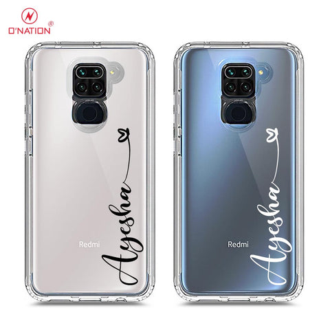 Xiaomi Redmi Note 9 Cover - Personalised Name Series - 8 Designs - Clear Phone Case - Soft Silicon Borders