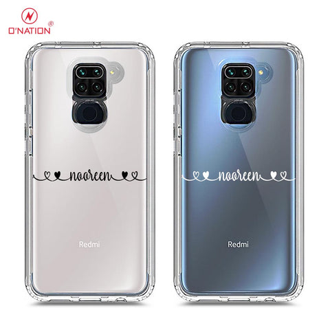 Xiaomi Redmi Note 9 Cover - Personalised Name Series - 8 Designs - Clear Phone Case - Soft Silicon Borders