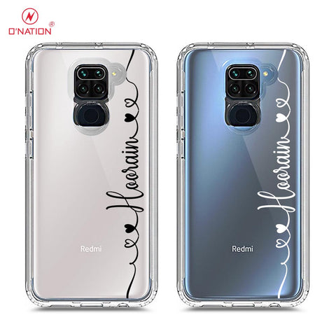 Xiaomi Redmi Note 9 Cover - Personalised Name Series - 8 Designs - Clear Phone Case - Soft Silicon Borders