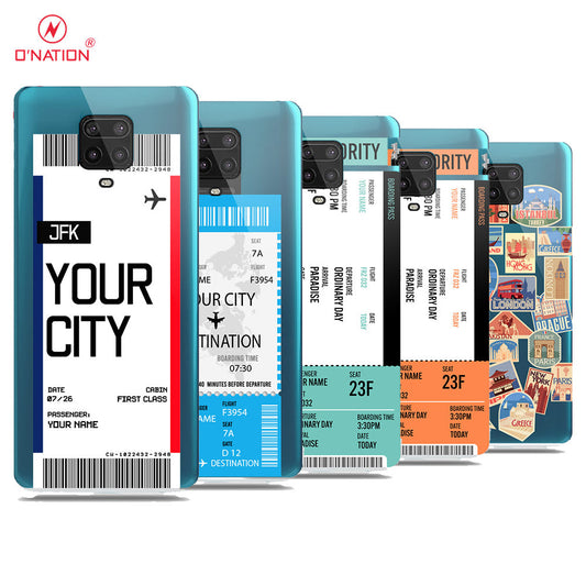 Xiaomi Redmi Note 9 Pro Cover - Personalised Boarding Pass Ticket Series - 5 Designs - Clear Phone Case - Soft Silicon Borders