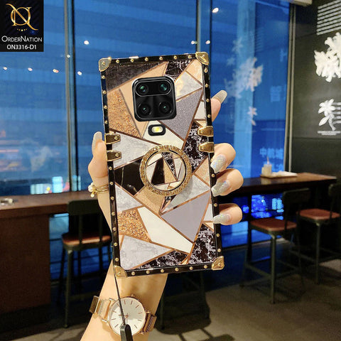 Xiaomi Redmi Note 9 Pro Cover - Design 1 - Smart Mosaic Marble and Glitter Trunk Style Soft Case Without Strap