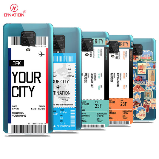 Xiaomi Redmi Note 9s Cover - Personalised Boarding Pass Ticket Series - 5 Designs - Clear Phone Case - Soft Silicon Borders U2