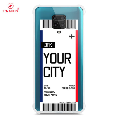 Xiaomi Redmi Note 9s Cover - Personalised Boarding Pass Ticket Series - 5 Designs - Clear Phone Case - Soft Silicon Borders U2