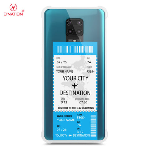Xiaomi Redmi Note 9s Cover - Personalised Boarding Pass Ticket Series - 5 Designs - Clear Phone Case - Soft Silicon Borders U2
