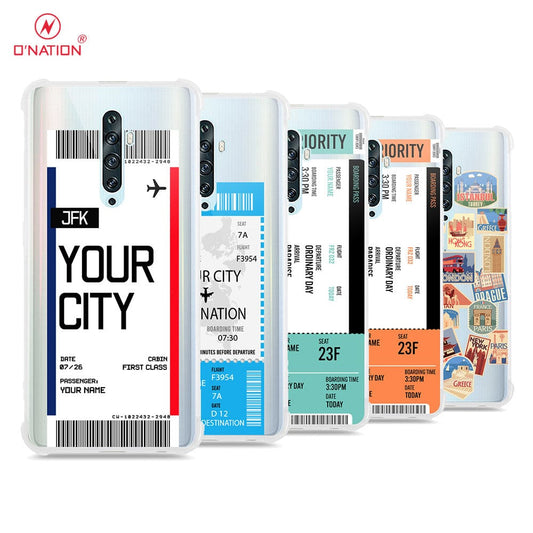 Oppo Reno 2F Cover - Personalised Boarding Pass Ticket Series - 5 Designs - Clear Phone Case - Soft Silicon Borders