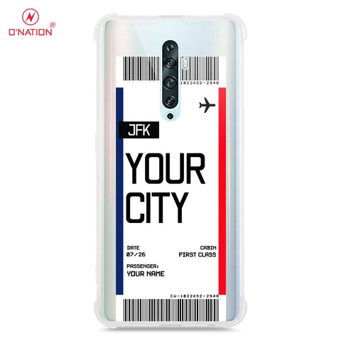 Oppo Reno 2Z Cover - Personalised Boarding Pass Ticket Series - 5 Designs - Clear Phone Case - Soft Silicon Borders
