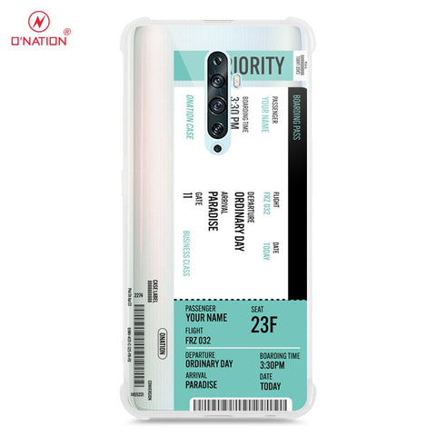 Oppo Reno 2Z Cover - Personalised Boarding Pass Ticket Series - 5 Designs - Clear Phone Case - Soft Silicon Borders
