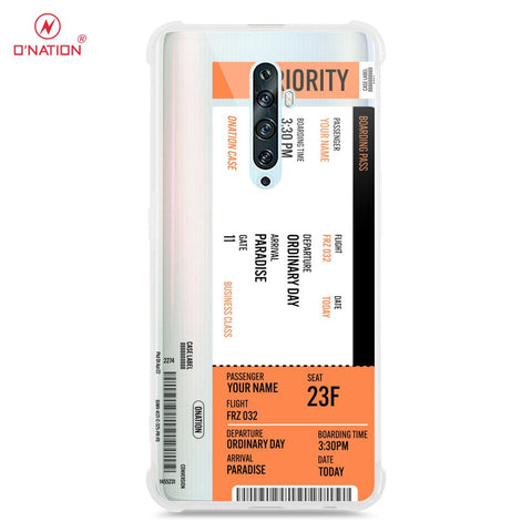 Oppo Reno 2Z Cover - Personalised Boarding Pass Ticket Series - 5 Designs - Clear Phone Case - Soft Silicon Borders