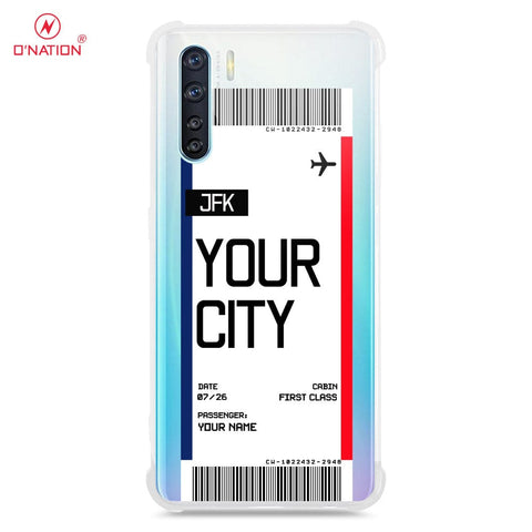 Oppo Reno 3 Cover - Personalised Boarding Pass Ticket Series - 5 Designs - Clear Phone Case - Soft Silicon Borders