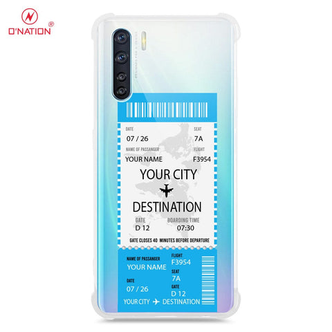 Oppo Reno 3 Cover - Personalised Boarding Pass Ticket Series - 5 Designs - Clear Phone Case - Soft Silicon Borders