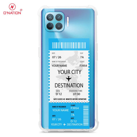 Oppo Reno 4 Lite Cover - Personalised Boarding Pass Ticket Series - 5 Designs - Clear Phone Case - Soft Silicon Borders