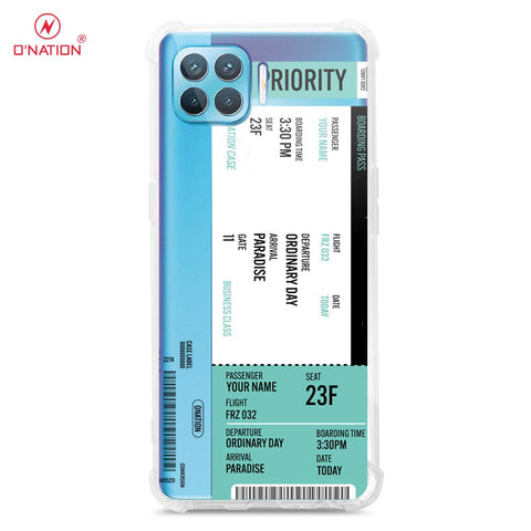 Oppo Reno 4 Lite Cover - Personalised Boarding Pass Ticket Series - 5 Designs - Clear Phone Case - Soft Silicon Borders