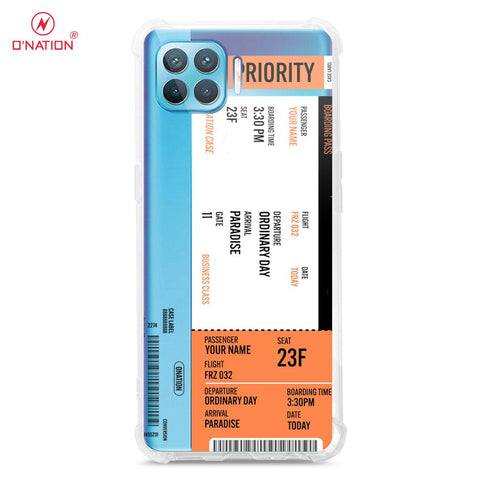 Oppo Reno 4 Lite Cover - Personalised Boarding Pass Ticket Series - 5 Designs - Clear Phone Case - Soft Silicon Borders