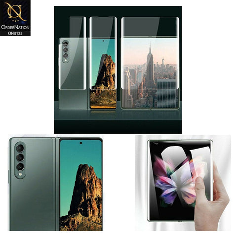 Samsung Galaxy Z Fold 3 5G Protector - 360° Transparent Unbreakable Full Body Protective Film Cover Sticker