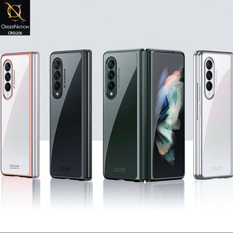 Samsung Galaxy Z Fold 3 5G Cover - Golden - GKK Streight Edge Phantom Plating Hard Shell Case