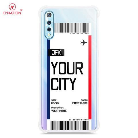 Vivo S1 Cover - Personalised Boarding Pass Ticket Series - 5 Designs - Clear Phone Case - Soft Silicon Borders