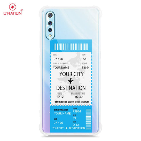 Vivo S1 Cover - Personalised Boarding Pass Ticket Series - 5 Designs - Clear Phone Case - Soft Silicon Borders