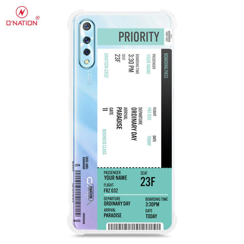 Vivo S1 Cover - Personalised Boarding Pass Ticket Series - 5 Designs - Clear Phone Case - Soft Silicon Borders
