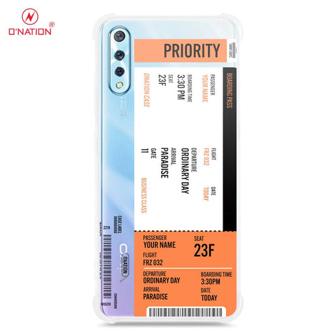 Vivo S1 Cover - Personalised Boarding Pass Ticket Series - 5 Designs - Clear Phone Case - Soft Silicon Borders