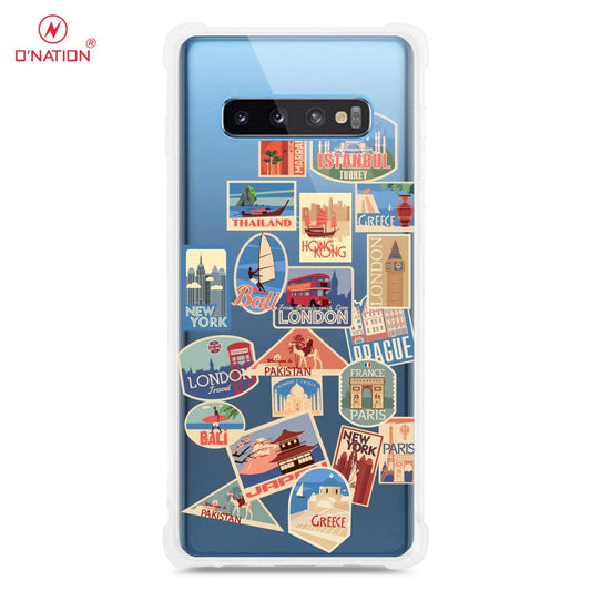 Samsung Galaxy S10 Plus Cover - Personalised Boarding Pass Ticket Series - Clear Phone Case - Shockpoof Soft Tpu Clear Case ( Fast Delivery )