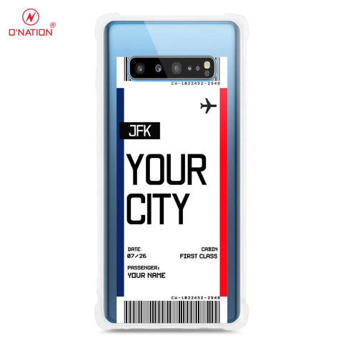 Samsung Galaxy S10 5G Cover - Personalised Boarding Pass Ticket Series - 5 Designs - Clear Phone Case - Soft Silicon Borders