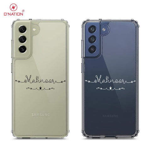 Samsung Galaxy S21 FE 5G Cover - Personalised Name Series - 8 Designs - Clear Phone Case - Soft Silicon Borders