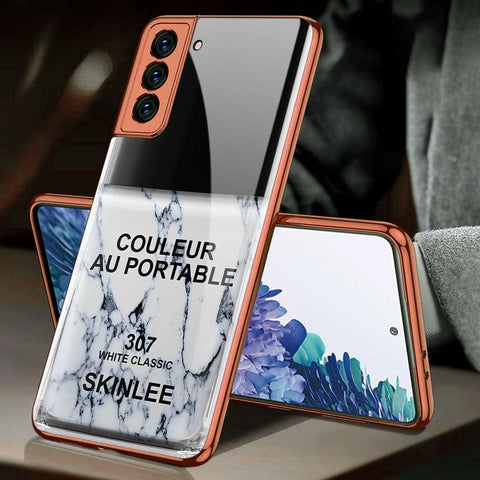 Samsung Galaxy S21 Plus 5G Cover - Couleur Au Portable Series - Premium Electroplated Infinity Ultra Shine Glass Soft Silicon Borders Case