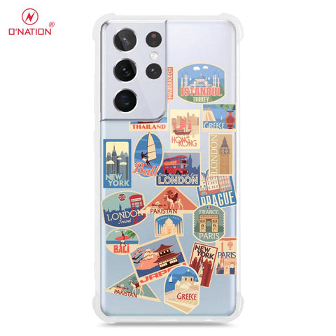 Samsung Galaxy S21 Ultra Cover - Personalised Boarding Pass Ticket Series - 5 Designs - Clear Phone Case - Soft Silicon Borders