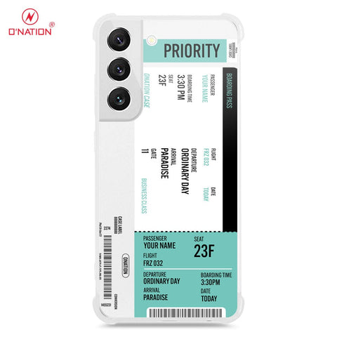 Samsung Galaxy S22 5G Cover - Personalised Boarding Pass Ticket Series - 5 Designs - Clear Phone Case - Soft Silicon Borders