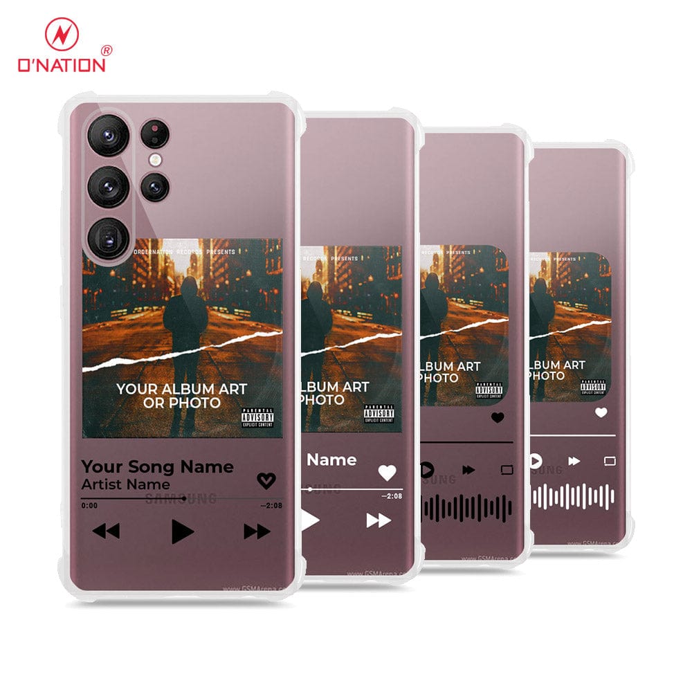 Samsung Galaxy S22 Ultra Cover - Personalised Album Art Series - 4 Designs - Clear Phone Case - Soft Silicon Borders