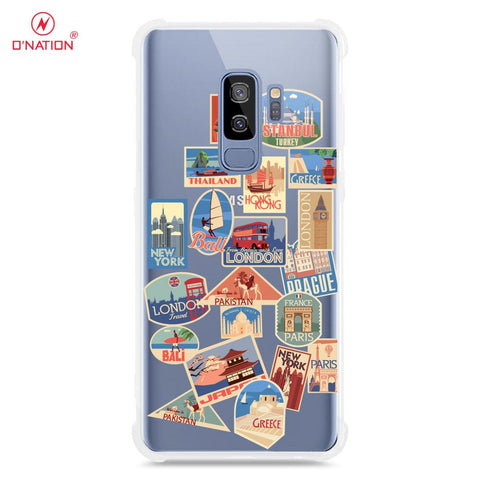 Samsung Galaxy S9 Plus Cover - Personalised Boarding Pass Ticket Series - 5 Designs - Clear Phone Case - Soft Silicon Borders