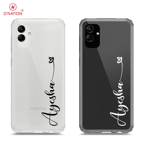Samsung Galaxy A04 Cover - Personalised Name Series - 8 Designs - Clear Phone Case - Soft Silicon Borders