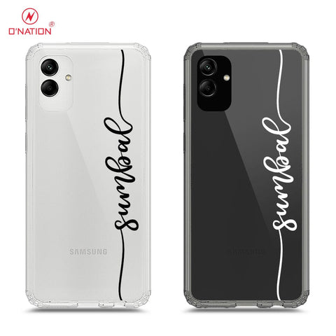 Samsung Galaxy A04 Cover - Personalised Name Series - 8 Designs - Clear Phone Case - Soft Silicon Borders