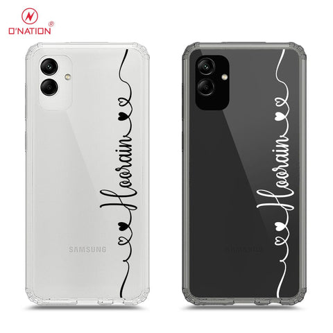 Samsung Galaxy A04 Cover - Personalised Name Series - 8 Designs - Clear Phone Case - Soft Silicon Borders