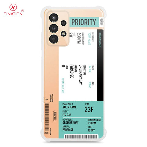 Samsung Galaxy A13 Cover - Personalised Boarding Pass Ticket Series - 5 Designs - Clear Phone Case - Soft Silicon Borders