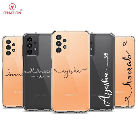 Samsung Galaxy A13 Cover - Personalised Name Series - 8 Designs - Clear Phone Case - Soft Silicon Borders