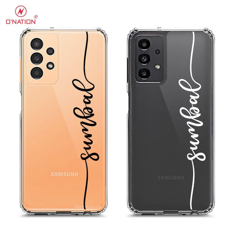 Samsung Galaxy A13 Cover - Personalised Name Series - 8 Designs - Clear Phone Case - Soft Silicon Borders